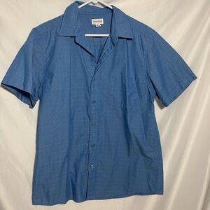 Haggar Blue Casual Button Down Shirt